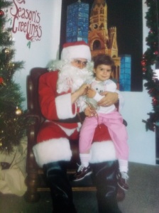 Hanging with Santa Claus in Berlin, 1990.